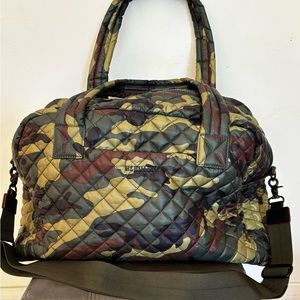 MZ Wallace Jim Travel Duffle Bag Green Camo